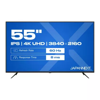 139,0cm/55 inch (3840x2160) JAPANNEXT JN-IPS550UHD60F 16:9 IPS 60Hz HDMI USB WLAN Garsiakalbis Juoda