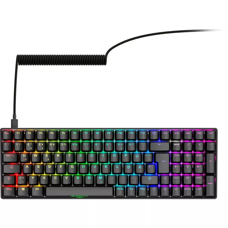 Sharkoon Skiller SGK50 S2 juoda DE išdėstymas Gateron Yellow klaviatūra