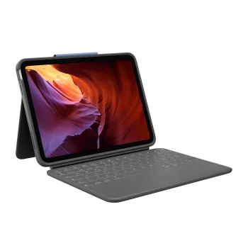 Logitech Rugged Folio - QWERTY - ispanų k. - 1,8 cm - 1,2 mm - Apple - iPad (10 kartos) Model: A2696 - A2757 - A2777