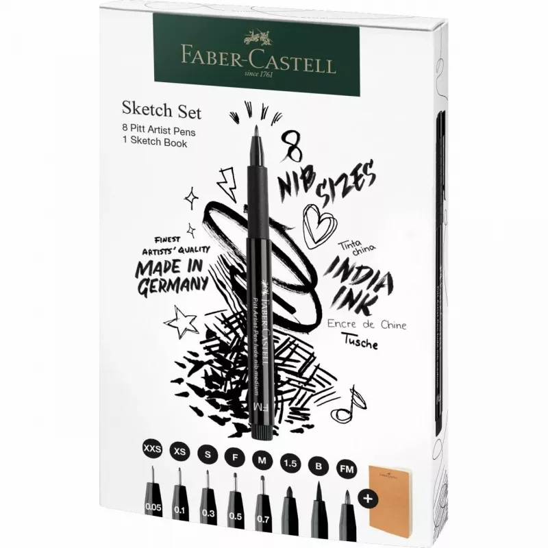 Faber-Castell 267102 kapiliarinis rašiklis Multi Juoda 8 vnt. apvalus antgalis