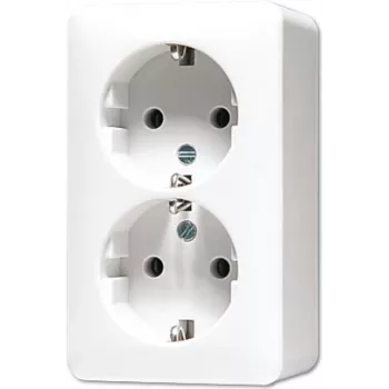 Kišeninis lizdo gaubtas JUNG 6020 A WW, įleidžiamas, F tipo, 61×102×47 mm, baltas