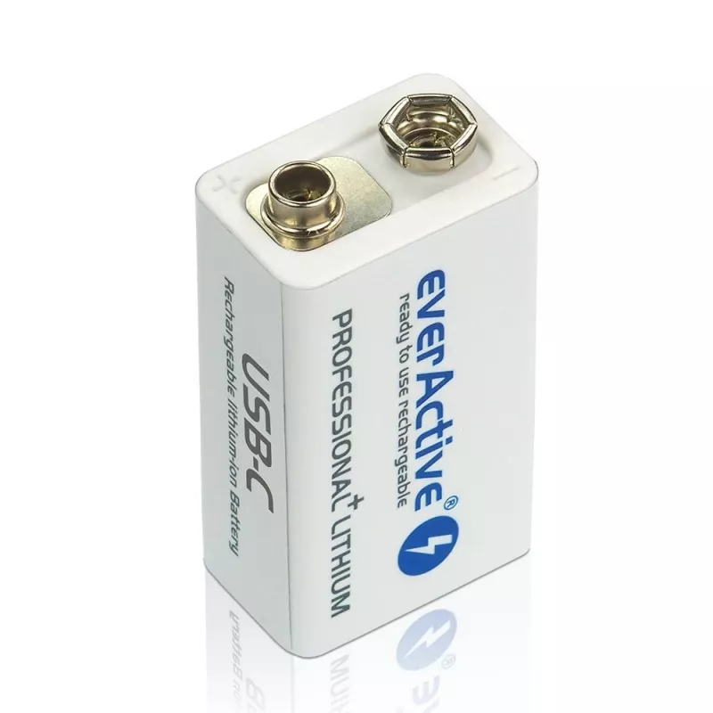 Rechargeable battery everActive 6F22/9V Li-ion 550 mAh with USB TYPE C