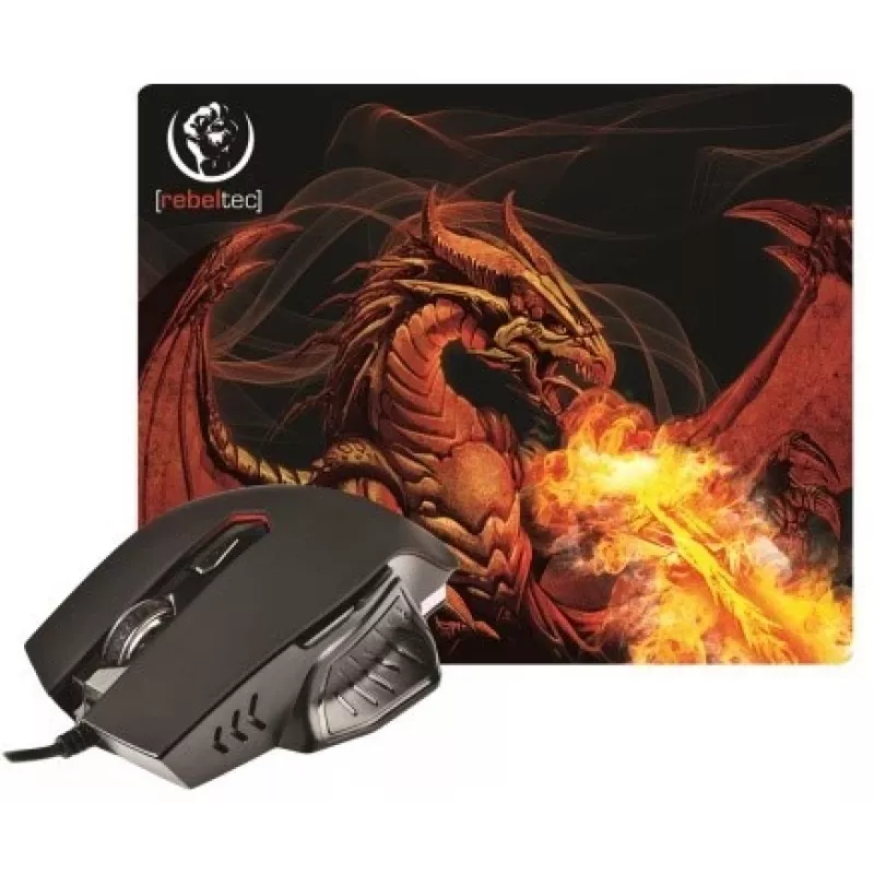 Rebeltec Red Dragon - optinė pelė - 6 mygtukai - laidinė - USB