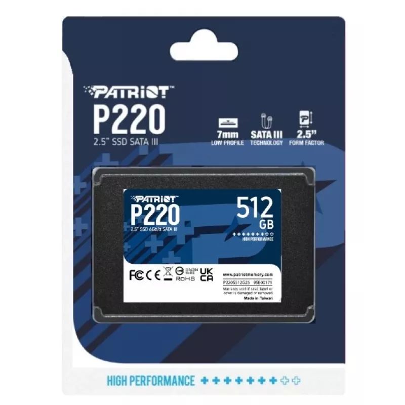 Patriot P220S512G25 saugojimo diskas Serial ATA III