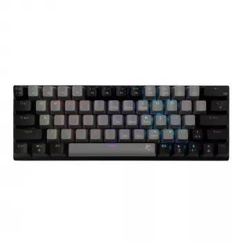 Mechaninė žaidimų klaviatūra White Shark Wakizashi GK-002721V2 — pilkai juodas rėmelis, US išdėstymas, mėlyni jungikliai