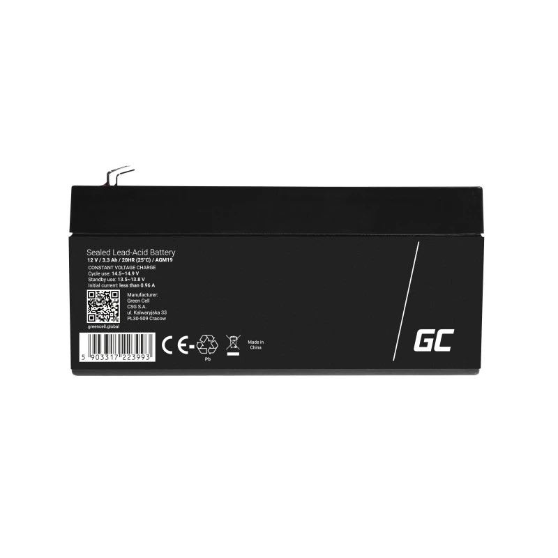 Green Cell AGM19 UPS baterija Uždarasis švino rūgšties akumuliatorius 12 V 3.3 Ah