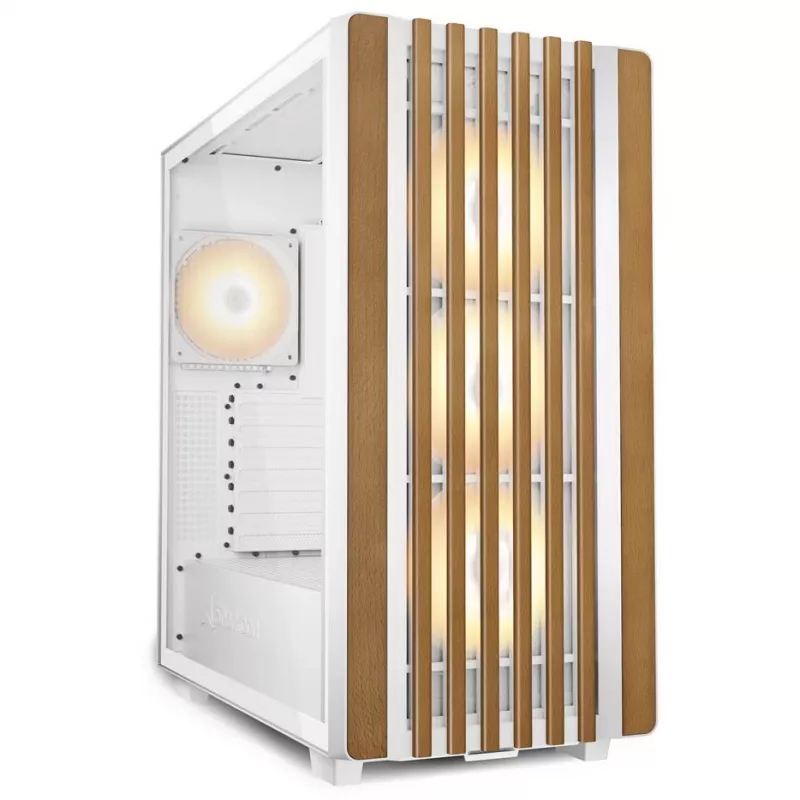 Sharkoon REBEL C70G RGB Full Tower White, Wood