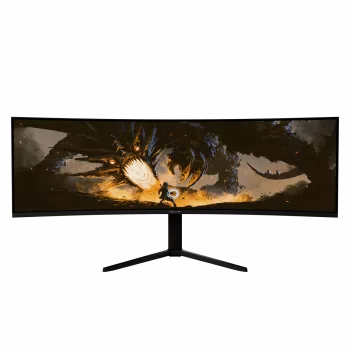 49 colių lenktas LED monitorius Arozzi Nova — 5120 x 1440 Dual QHD, VA skydelis, 4 ms, USB šakotuvas, VESA