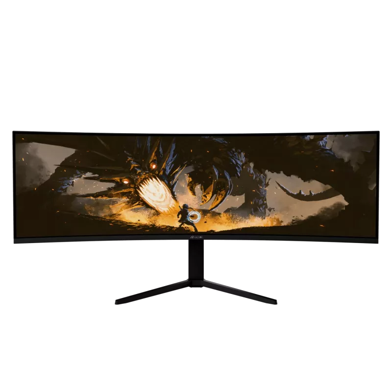 49 colių lenktas LED monitorius Arozzi Nova — 5120 x 1440 Dual QHD, VA skydelis, 4 ms, USB šakotuvas, VESA