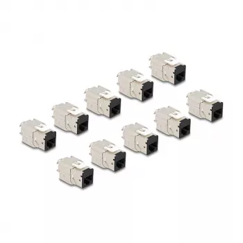 DeLOCK 88118 Keystone modulis Plokščias Juodas RJ-45 10 vnt.