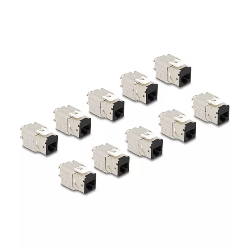 DeLOCK 88118 Keystone modulis Plokščias Juodas RJ-45 10 vnt.