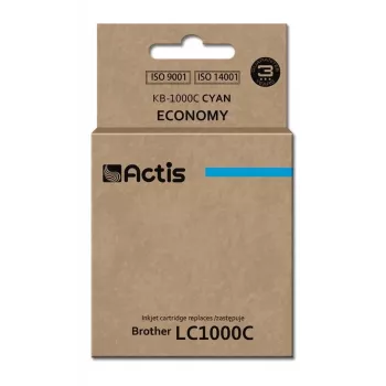 Suderinama rašalo kasetė ACTIS KB-1000C, skirta Brother LC1000C/LC970C, žydra, 36 ml, standartinės talpos