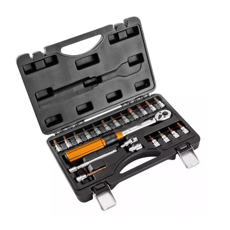 Neo Tools 1/4 abiem kryptimis veikiantis sukimo momento raktas, 5-25NM, 21 vnt. rinkinys