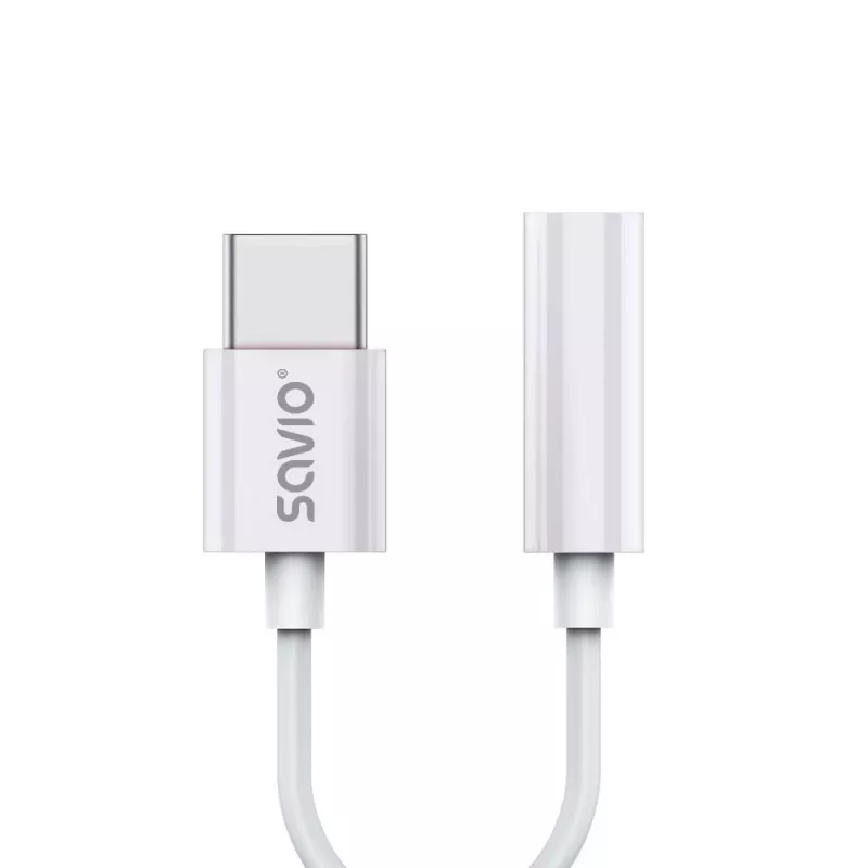 USB Type 3.1 C (M) – Jack 3.5mm (F) garso adapteris baltas SAVIO AK-51