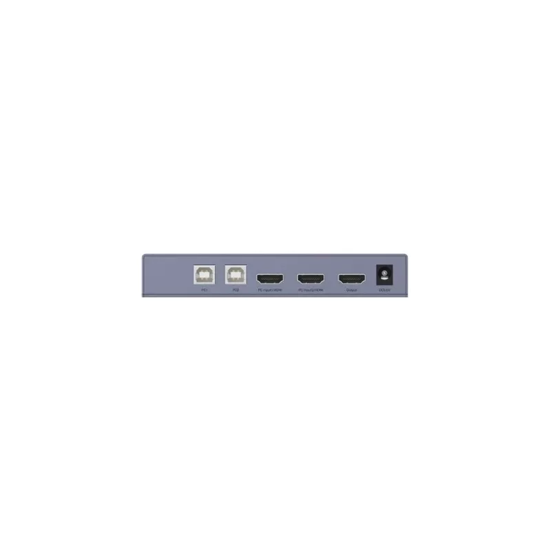 KVM jungiklis Unitek V307A USB HDMI 2 prievadų 4K Ultra HD 3840x2160@60Hz HDCP 2.2, metalinis korpusas, pilkas