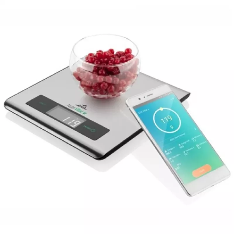 Elektroninė virtuvinė svarstyklė ETA Nutri Vital Metallic Rectangle — 5 kg talpa, 1 g tikslumas, LCD