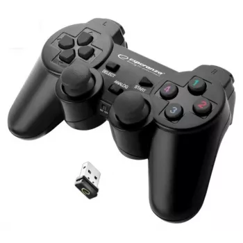 Esperanza EGG108K žaidimų valdiklis juodas USB 2.0 žaidimų pultelis analoginis / skaitmeninis PC, PlayStation 3