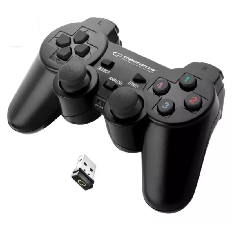 Esperanza EGG108K žaidimų valdiklis juodas USB 2.0 žaidimų pultelis analoginis / skaitmeninis PC, PlayStation 3