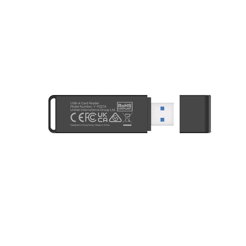 Kortelių skaitytuvas Unitek Y-9327A USB 3.2 Gen 1 Type-A — MicroSD/SD, 2 lizdai, 5000 Mbit/s, juodas
