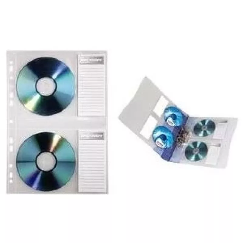 Hama 00078352 optinių diskų dėklas Sleeve case 2 diskai Skaidrus