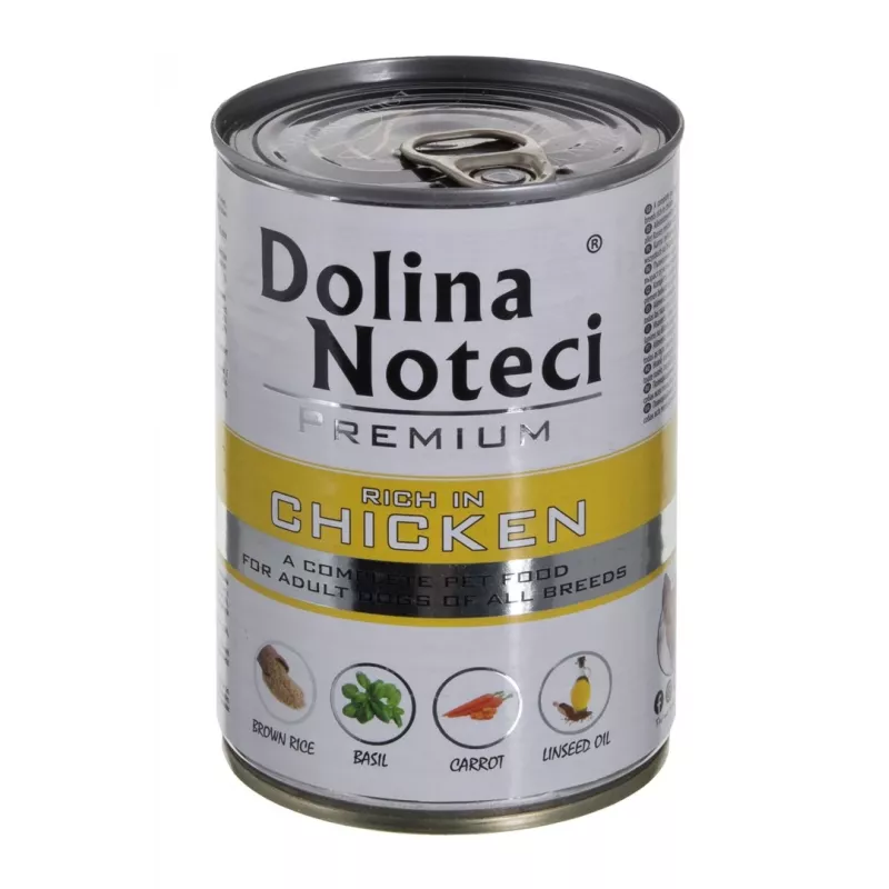 Šlapias šunų maistas Dolina Noteci Premium suaugusiems šunims su jautiena, vištiena, kiauliena 400 g, be glitimo, be konservantų