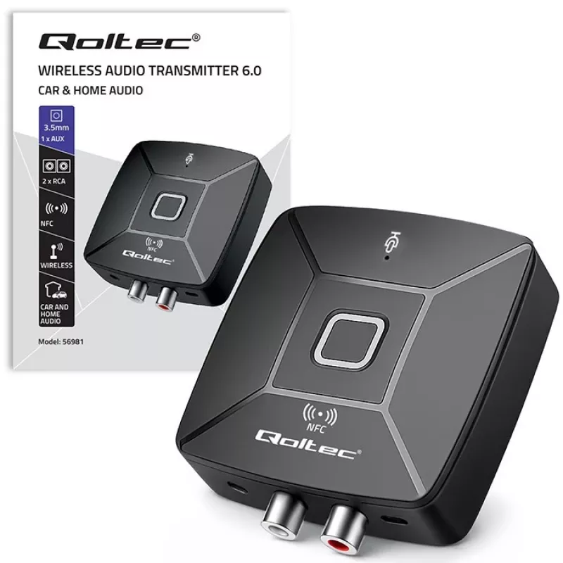Belaidis Audio HiFi siųstuvas-imtuvas QOLTEC modelis 56981 — „Bluetooth“/linijinio garso tiltas