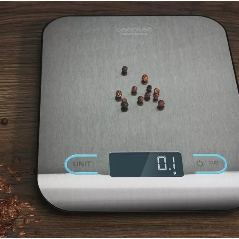Cecotec virtuvinės svarstyklės | CookControl | Maksimali masė (talpa) 5 kg | Padalos vertė 1 g | Ekrano tipas LCD