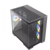 Silentware View A-RGB Juoda PC korpusas VIEWJuoda — vidutinio dydžio bokšto korpusas su A-RGB apšvietimu