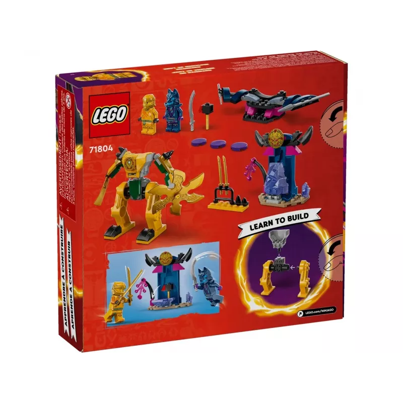 LEGO NINJAGO Arin mūšio mecha veiksmo figūrėlė, ninja žaislas berniukams, mergaitėms ir vaikams nuo 4 metų, Dragons Rising rinkinys su Arin minifigūrėle ir mini Kata