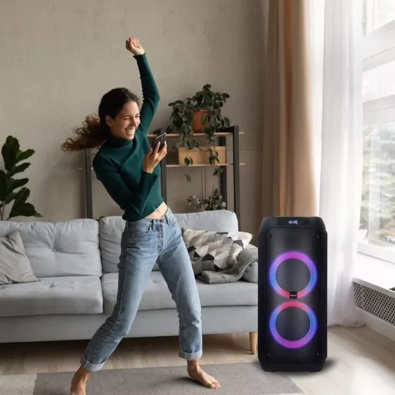 Nešiojama kolonėlė MANTA ATTIS SPK0802 120 W, Bluetooth, laidinis įvestis, įkraunama, FM, LED lemputės