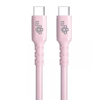 USB C - USB C 60W gelinis kabelis 1m rožinis