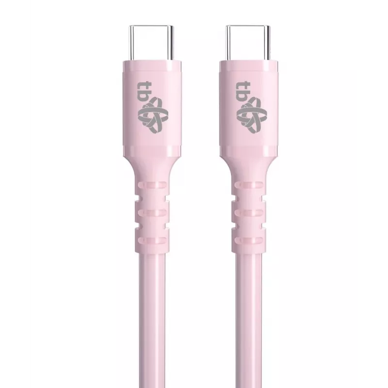 USB C - USB C 60W gelinis kabelis 1m rožinis