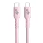USB C - USB C 60W gelinis kabelis 1m rožinis