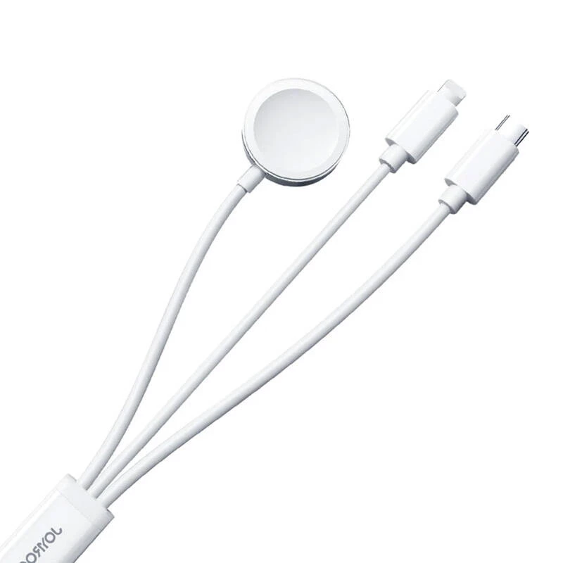 Magnetinis įkroviklis Joyroom S-IW008 Lightning USB-C 5V 1.2m baltas laidas