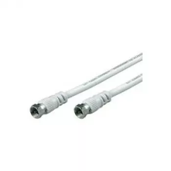 Wentronic Goobay SAT Connection Cable, 100% Shielded, White, 0.5 m - F-Plug F-Plug (60724)