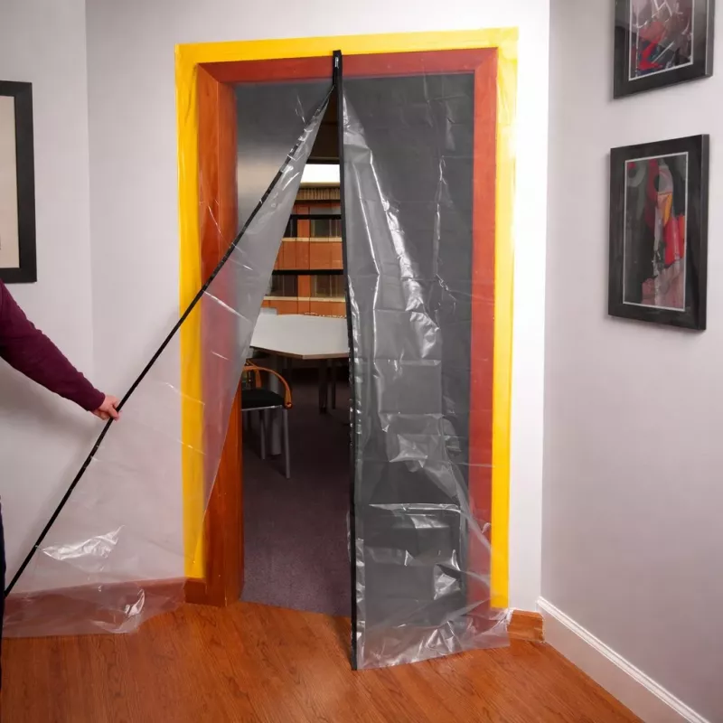 Dulkių barjeras durų remontui XXL, dulkių užuolaida 230x135 tiesi
