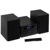 Mini Hi-Fi stereosistema Adler AD 1917 — Bluetooth V5.3, CD/USB/MP3, 2×25W RMS, FM imtuvas, 4 juostų ekvalaizeris, AUX, juoda