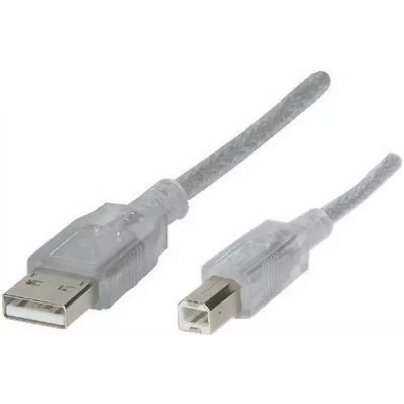 Renkforce RF-4538144 USB laidas 1,8 m USB 2.0 USB A USB B skaidrus (RF-4538144)