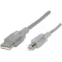 Renkforce RF-4538144 USB laidas 1,8 m USB 2.0 USB A USB B skaidrus (RF-4538144)