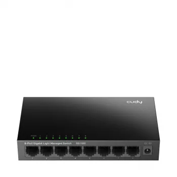 Valdomas komutatorius Cudy GS108E 8 prievadų Gigabit Ethernet, 8x 10/100/1000 Mbps, metalinis korpusas, 16 Gbps komutavimas, IGMP ir DHCP sekimas