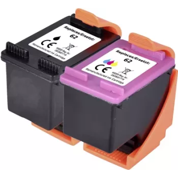 Renkforce rašalo rinkinys, pakeičiantis HP 62 (N9J71AE) suderinamas rinkinys Juoda, Žydra, Purpurinė, Geltona RF-I-HP62BKCMY2PK RF-5705430 (RF-5705430)