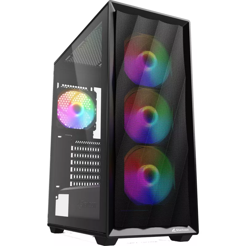Kompiuterio korpusas Sharkoon VK4 Rainbow ATX juodas
