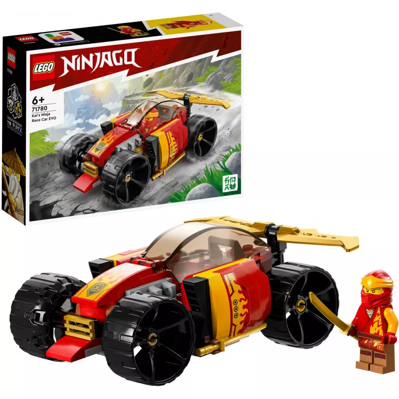 LEGO 71780 NINJAGO Kai’s Ninja Race Car EVO 2in1 lenktyninio automobilio žaislas, transformuojamas į visureigį, statybos rinkinys vaikams, berniukams ir mergaitėms nuo 6 metų, gimtadienio dovana