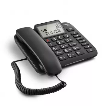 Analoginis telefonas Gigaset DL380 su skambintojo ID, laidinis ragelis, juodas