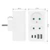 Maitinimo skirstytuvas MACLEAN MCE249 F/W — 2x maitinimo lizdai (16A + 6A) ir 4x USB (2x A, 2x C PD 20W)
