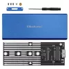 SSD dėžutė QOLTEC 51832 — išorinė M.2 SATA, USB 3.0, iki 2 TB, mėlyna, palaiko 30 mm diskus, 4 lizdai