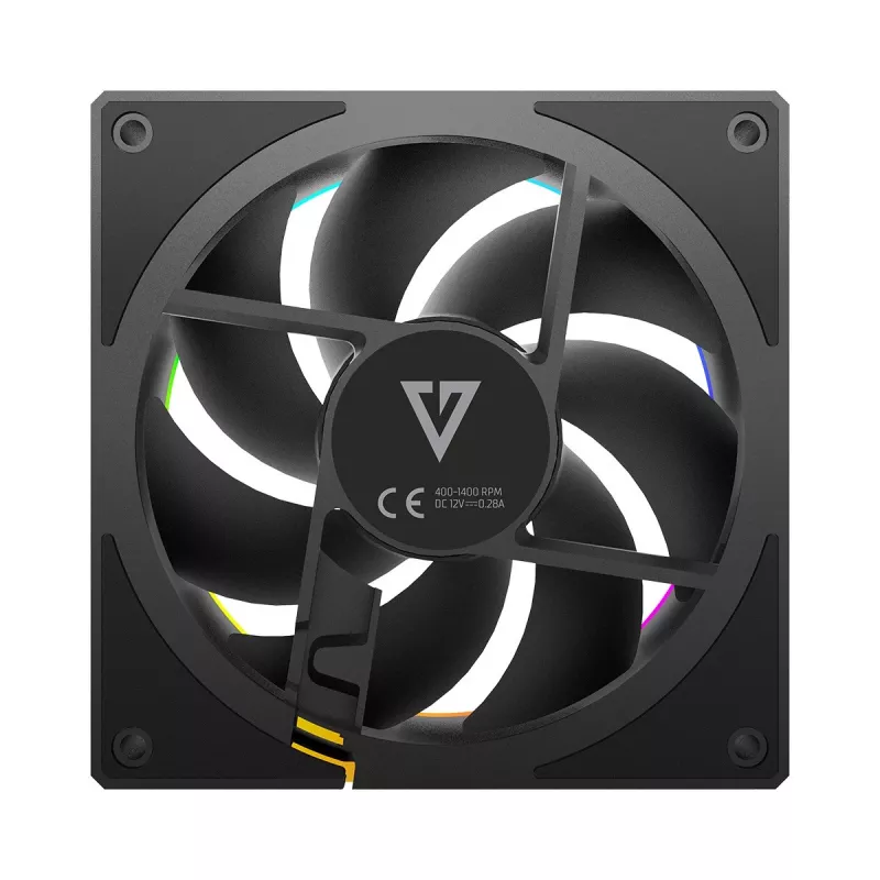Korpuso ventiliatorius MODECOM VOLCANO LOOP 120 ARGB Reverse Fan Juoda 120 mm PWM 400–1400 RPM ARGB antraštė
