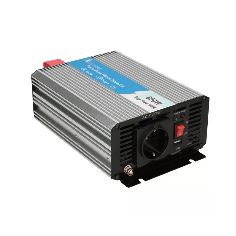 Įtampos keitiklis Extralink OPIP-600W 12V 600W gryna sinusinė banga