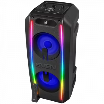 Garsiakalbis SVEN PS-740, juodas (100W, TWS, Bluetooth, FM, USB, microSD, LED ekranas, 4400mAh)