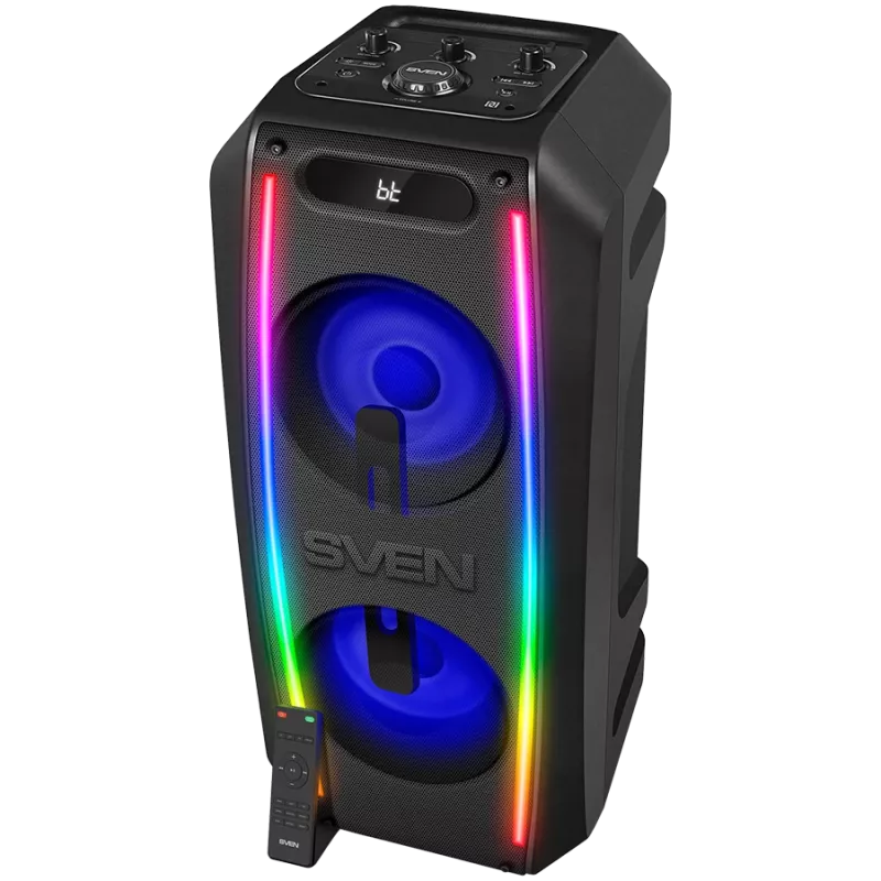 Garsiakalbis SVEN PS-740, juodas (100W, TWS, Bluetooth, FM, USB, microSD, LED ekranas, 4400mAh)